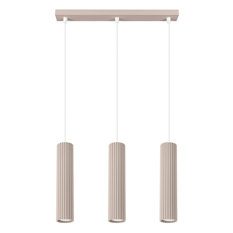 Lampa wisząca KARBON 3L taupe + 3X Żarówka LED GU-10 3000K Ciepła 7W 510lm
