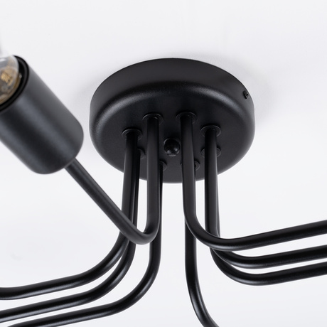 Żyrandol VECTOR 8 czarny + 8X Żarówka LED E27 3000K 7W 760lm