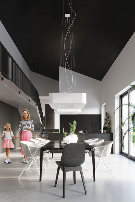 Żyrandol URANO 60 biały + 8x Żarówka LED E27 4000K Zimna 7,5W 650lm