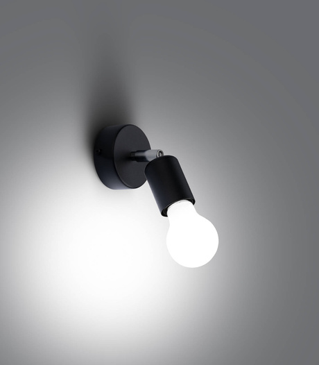 Kinkiet FORNES 1 czarny + 1x Żarówka LED E27 4000K Zimna 7,5W 690lm