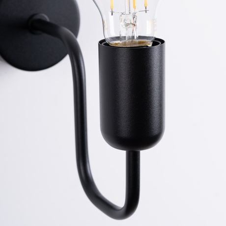 Kinkiet VECTOR czarny + 1X Żarówka LED E27 3000K 7W 760lm