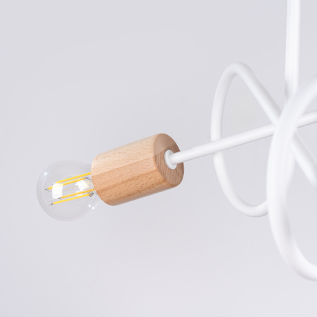 Żyrandol EMBER 3 biały + 3x Żarówka LED E27 4000K Zimna 7,5W 690lm