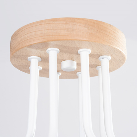 Żyrandol TIMBO 8 biały + 8x Żarówka LED E27 3000K Ciepła 7,5W 620lm