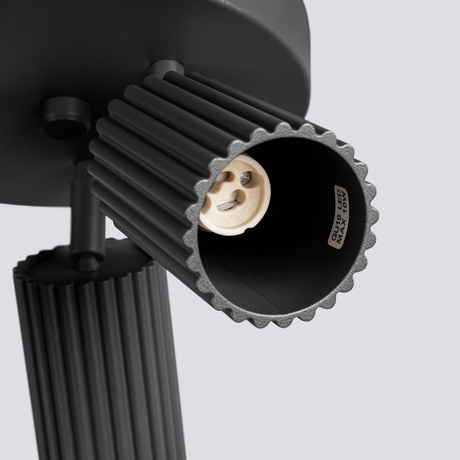 Plafon KARBON 3P czarny + 3x Żarówka LED GU-10 4000K Zimna 7W 530lm