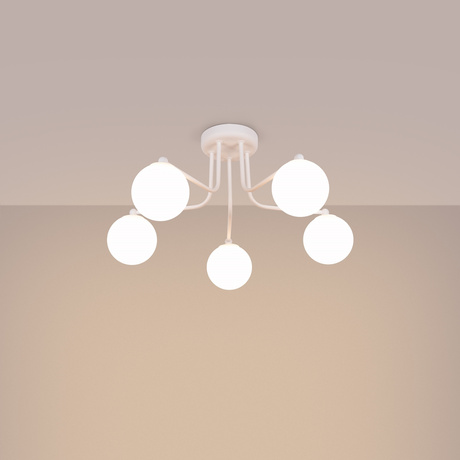 Żyrandol ASTRAL 5 biały + 5x Żarówka LED G9 4000K Zimna 4,5W 460lm