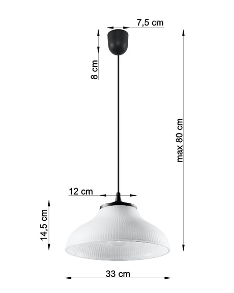 Lampa wisząca KARSTEN + 1x Żarówka LED E27 3000K Ciepła 7,5W 620lm