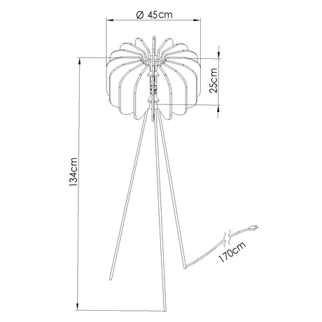 Lampa podłogowa MULA 45 żółta