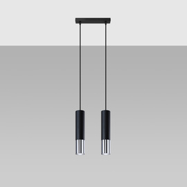 Lampa Wisząca LOOPEZ 2 czarny/chrom