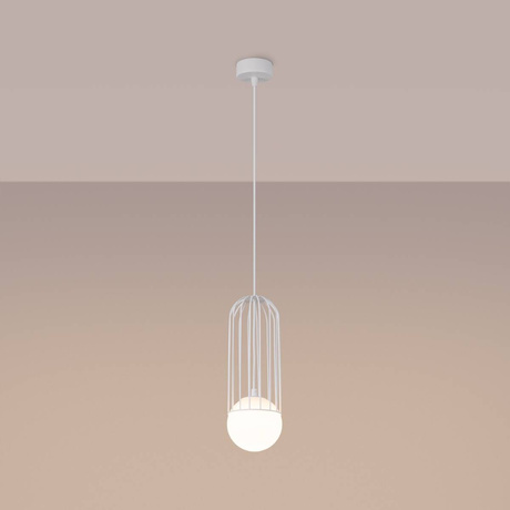 Lampa wisząca BRINA 1 biała + 1x Żarówka LED G9 3000K Ciepła 4,5W 450lm