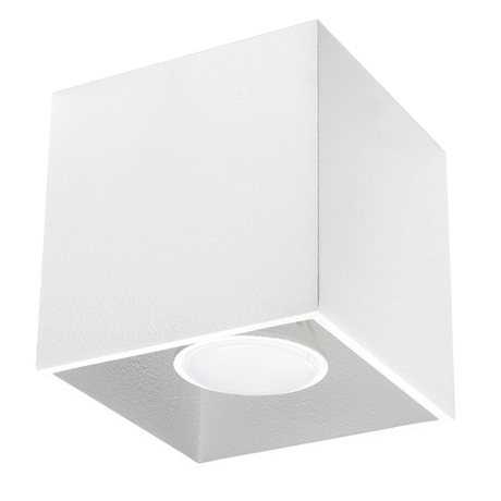 Plafon QUAD 1 biały + 1x Żarówka LED GU-10 4000K Zimna 7W 630lm