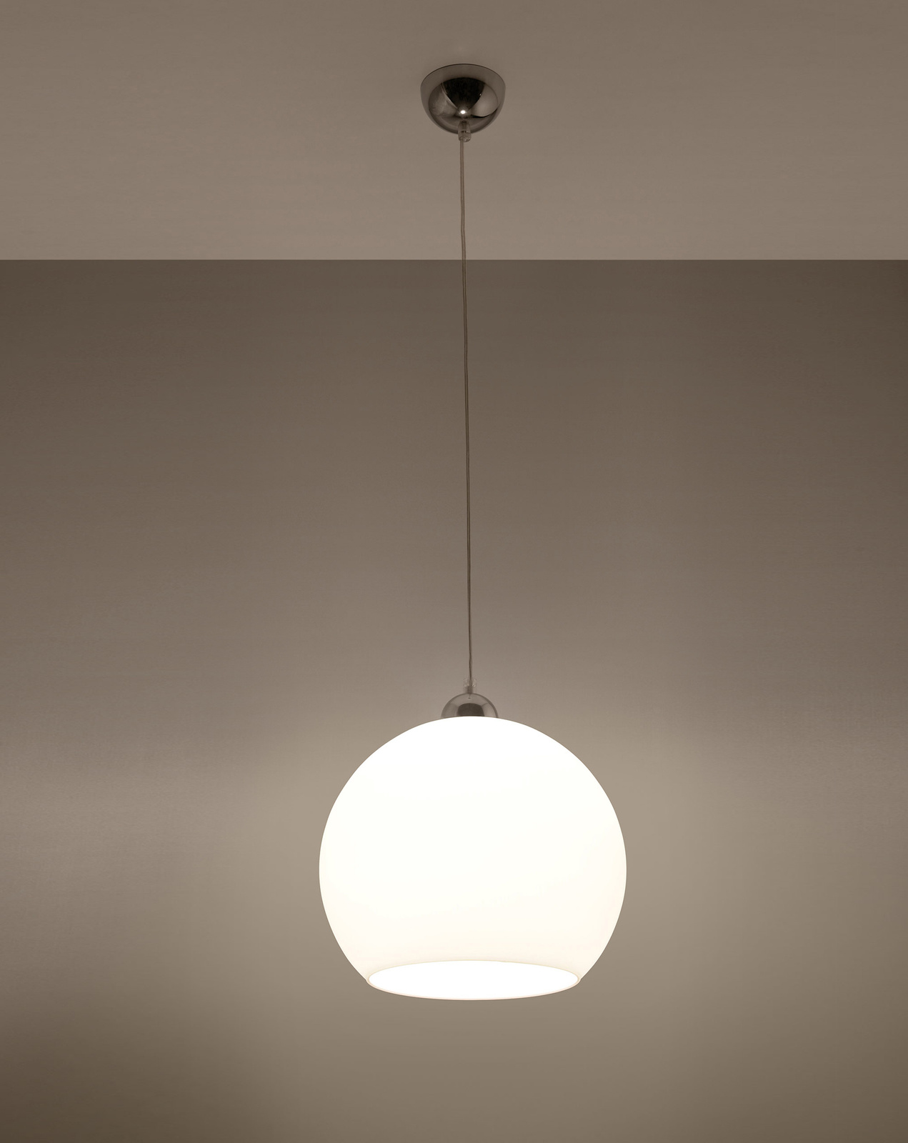 Lampa wisząca BALL biały + 1x Żarówka LED E27 4000K Zimna 7,5W 650lm