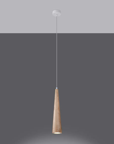 Lampa wisząca SULA 1 naturalne drewno + 1x Żarówka LED GU-10 4000K Zimna 7W 630lm