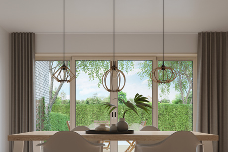 Lampa wisząca MANDELINO naturalne drewno + 1x Żarówka LED E27 4000K Zimna 7,5W 650lm