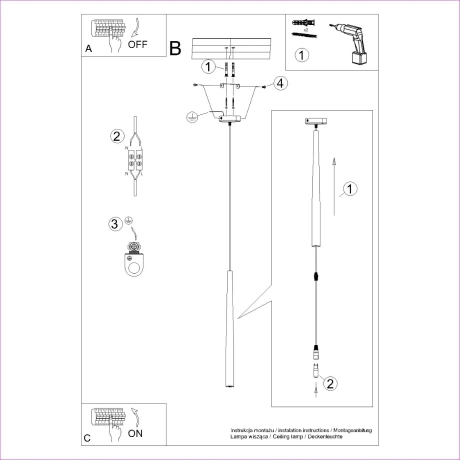 Lampa wisząca BLISS 1 czarna