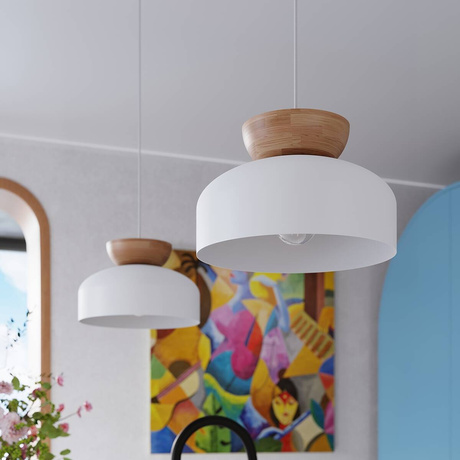 Lampa wisząca MARION biała + 1x Żarówka LED E27 4000K Zimna 7,5W 690lm