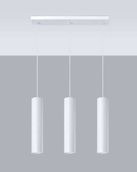 Lampa Wisząca LAGOS 3 biały + 3x Żarówka LED GU-10 4000K Zimna 7W 630lm