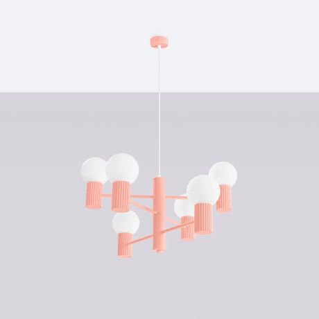 Żyrandol HALO 6 brzoskwiniowy