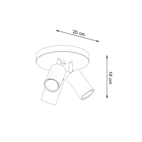Plafon RING 3P biały + 3x Żarówka LED GU-10 4000K Zimna 7W 630lm