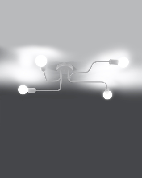 Żyrandol HECTOR 4 Biały + 4x Żarówka LED E27 3000K Ciepła 7,5W 620lm