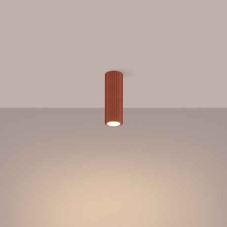 Plafon KARBON 20 ochra czerwona + 1x Żarówka LED GU-10 3000K Ciepła 7W 510lm