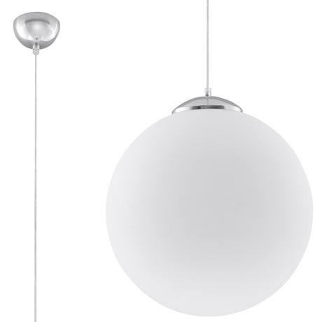 Lampa wisząca UGO 30 chrom + 1x Żarówka LED E27 3000K Ciepła 7,5W 620lm