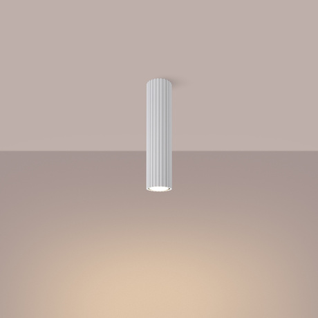 Plafon KARBON 30 biały + 1x Żarówka LED GU-10 4000K Zimna 7W 530lm