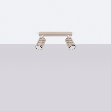 Plafon KARBON 2 taupe + 2X Żarówka LED GU-10 3000K Ciepła 7W 510lm