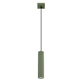 Lampa wisząca KARBON 1 zielony oliwkowy + 1x Żarówka LED GU-10 4000K Zimna 7W 530lm