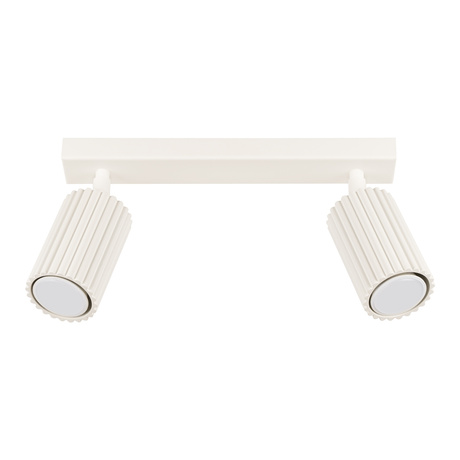 Plafon KARBON 2 beżowy + 2x Żarówka LED GU-10 4000K Zimna 7W 530lm