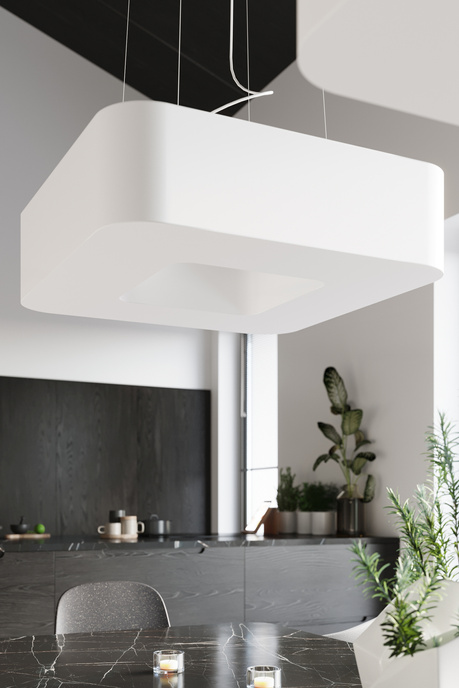 Żyrandol URANO 60 biały + 8x Żarówka LED E27 4000K Zimna 7,5W 650lm