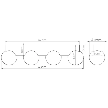 Plafon BULBO 4 naturalne drewno