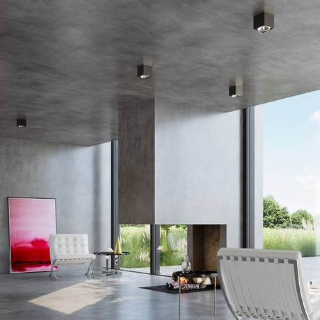 Plafon BLAKE czarny + 1x Żarówka LED GU10 AR111 3000K CIEPŁA 12W 800lm