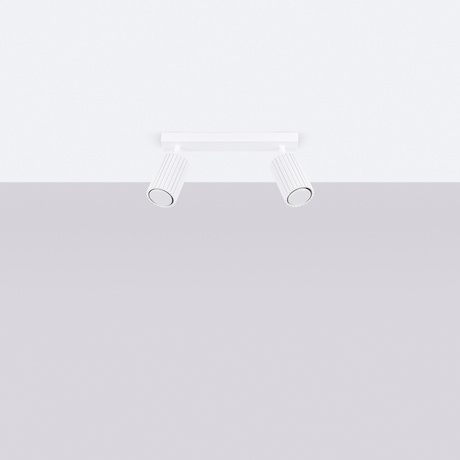 Plafon KARBON 2 biały + 2x Żarówka LED GU-10 3000K Ciepła 7W 510lm