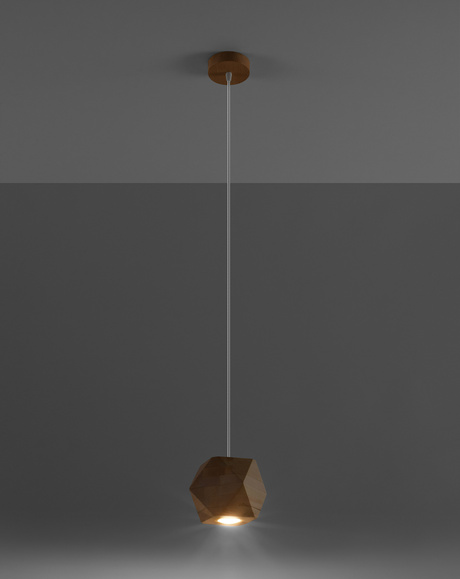 Lampa Wisząca WOODY naturalne drewno + 1x Żarówka LED GU-10 4000K Zimna 7W 630lm