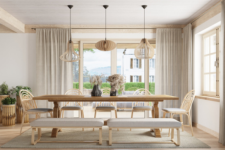 Lampa wisząca ELZA naturalne drewno + 1x Żarówka LED E27 4000K Zimna 7,5W 650lm