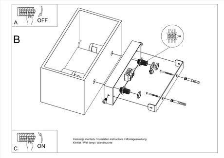 Kinkiet QUAD MAXI biały + 2x Żarówka LED G9 3000K Ciepła 4,5W 510lm