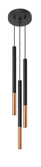 Lampa wisząca MOZAICA 3P czarny/miedź + 3x Żarówka LED G9 3000K Ciepła 4,5W 510lm