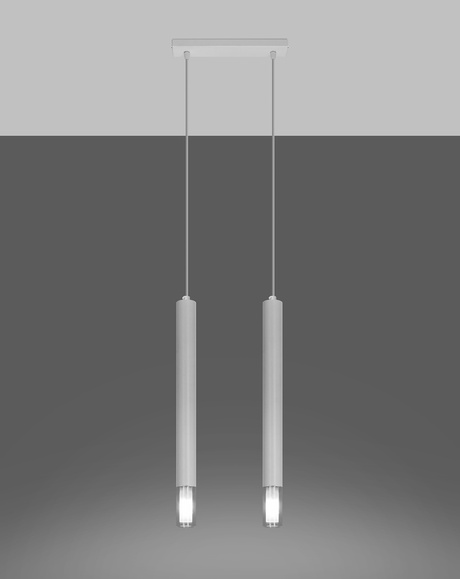 Lampa wisząca WEZYR 2 biała + 2x Żarówka LED G9 4000K Zimna 4,5W 530lm