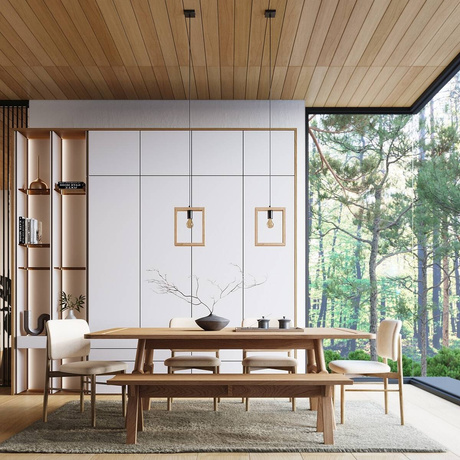 Lampa wisząca ARIES naturalne drewno + 1x Żarówka LED E27 4000K Zimna 7,5W 690lm