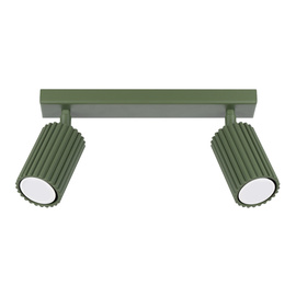 Plafon KARBON 2 zielony oliwkowy + 2x Żarówka LED GU-10 4000K Zimna 7W 530lm