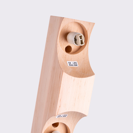 Plafon BULBO 2 naturalne drewno + 2x Żarówka LED G9 3000K Ciepła 4,5W 450lm