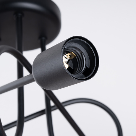 Żyrandol SUPEŁ 3 czarny = 3X Żarówka LED E27 3000K 7W 760lm