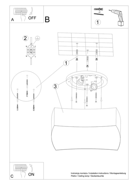 Plafon SQUARE 1 biały + 2x Żarówka LED E27 4000K Zimna 7,5W 650lm
