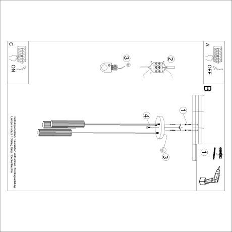Lampa wisząca KARBON 3P beżowy