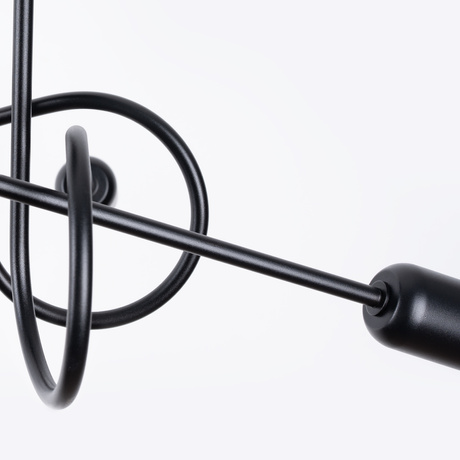 Żyrandol SUPEŁ 5 czarny + 5X Żarówka LED E27 3000K 7W 760lm