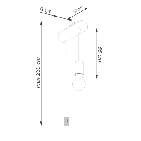 Kinkiet NIMBI E27 z włącznikiem