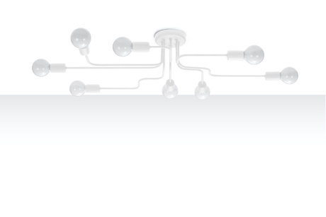 Żyrandol HECTOR 8 biały + 8x Żarówka LED E27 4000K Zimna 7,5W 650lm