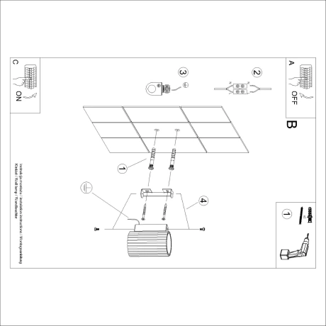 Kinkiet KARBON 10 ochra czerwona
