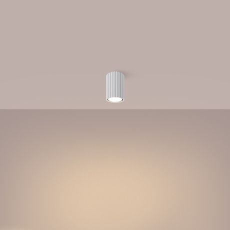 Plafon KARBON 10 biały + 1x Żarówka LED GU-10 4000K Zimna 7W 530lm