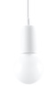 Lampa wisząca DIEGO 1 biała + 1x Żarówka LED E27 4000K Zimna 7,5W 650lm